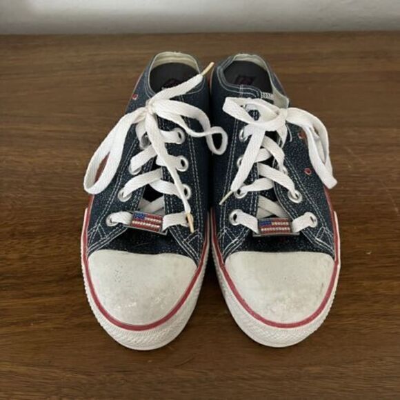 VTG Y2K Skechers Somethin’ Else Platform Mules Slip On USA FLAG RARE size 8.5 - Picture 3 of 8